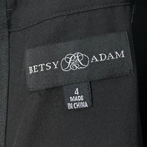 BETSY & ADAM "Tia" Long Mesh Corset Ballgown in Black Size US 4 - Picture 6 of 10